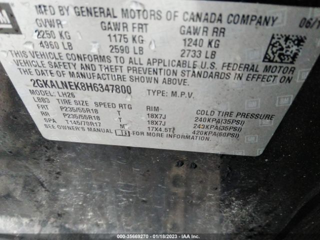 2GKALNEK8H6347800 GMC Terrain Sle