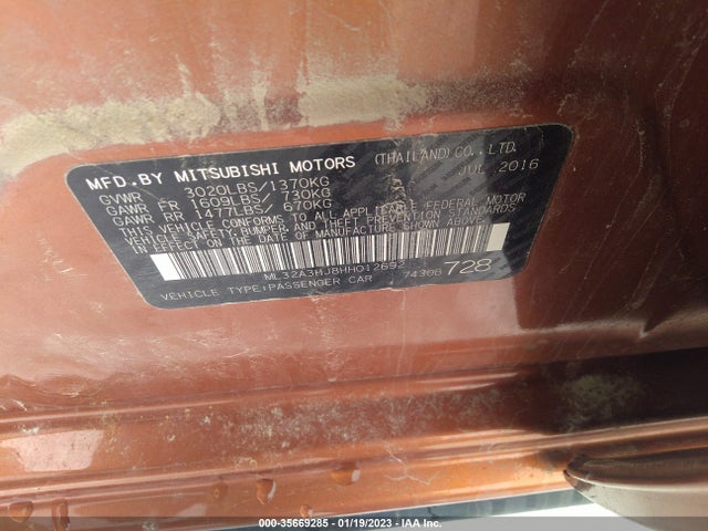 ML32A3HJ8HH012692 Mitsubishi MIRAGE ES