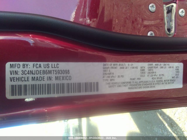 2021 Jeep Compass, VIN: 3C4NJDEB6MT593098