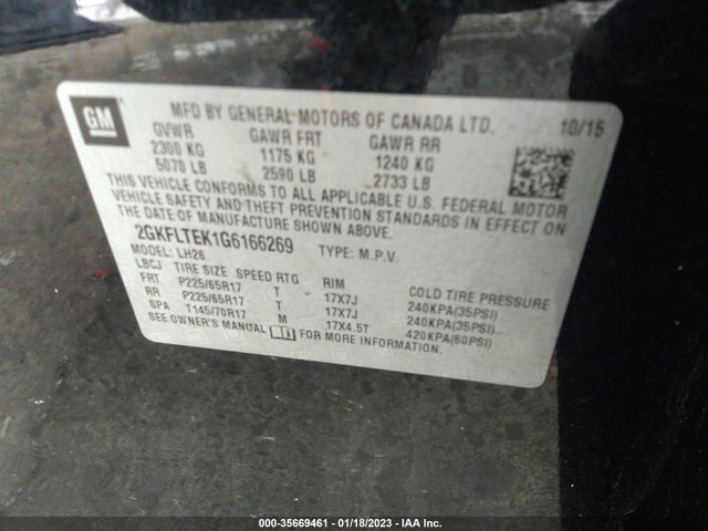 GMC Terrain Sle 2016 2GKFLTEK1G6166269 Image 10