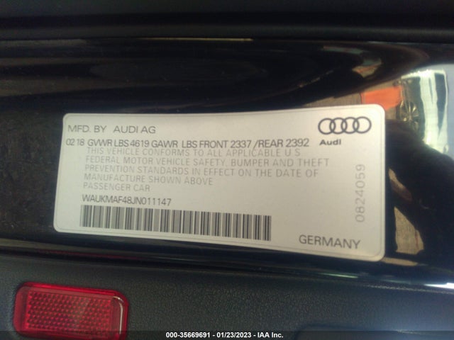 2018 Audi A4, VIN: WAUKMAF48JN011147