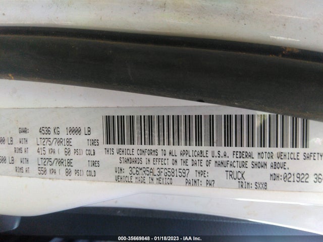 2015 Ram 2500, VIN: 3C6MR5AL3FG581597