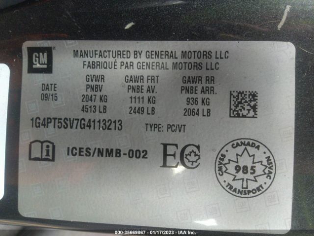 1G4PT5SV7G4113213 Buick Verano Premium Turbo Group