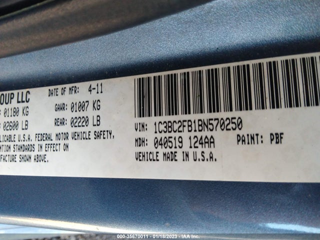 Chrysler 200 Limited 2011 1C3BC2FB1BN570250 Image 10