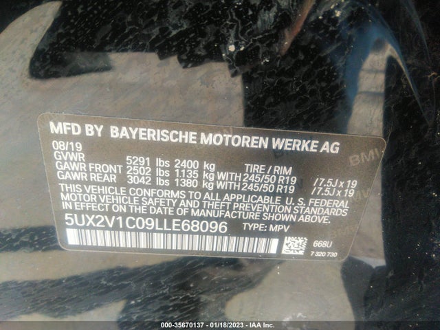 2020 BMW X4, VIN: 5UX2V1C09LLE68096