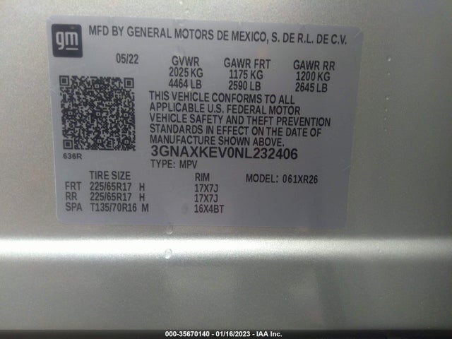 Chevrolet EQUINOX LT 2022 3GNAXKEV0NL232406 Image 9