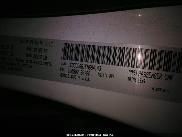1C3CCCAB1FN684143 Chrysler 200 Limited