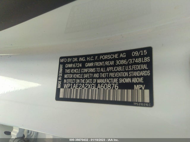 2016 Porsche Cayenne, VIN: WP1AE2A2XGLA60876