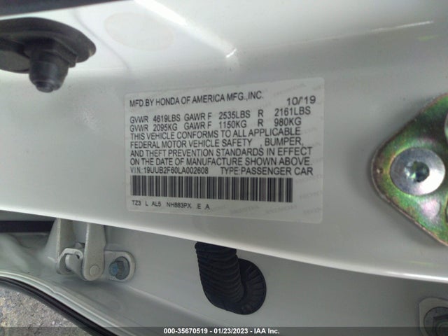 2020 Acura TLX, VIN: 19UUB2F60LA002608