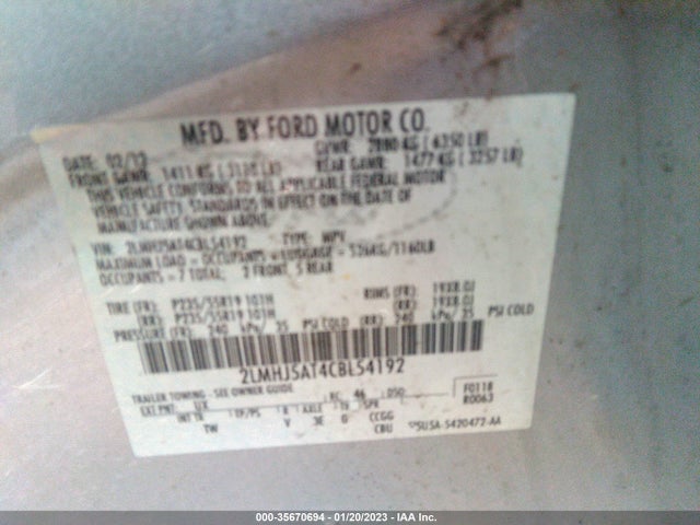 Lincoln Mkt W/ecoboost 2012 2LMHJ5AT4CBL54192 Image 10