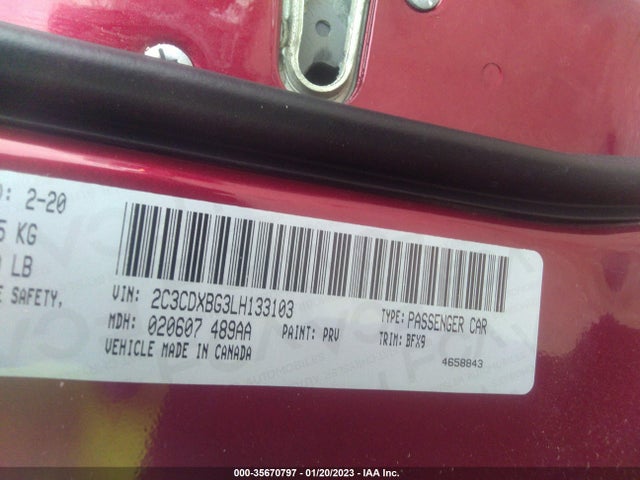 Dodge Charger Sxt 2020 2C3CDXBG3LH133103 Image 9