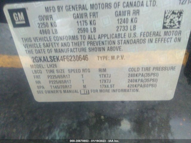 2GKALSEK4F6230646 GMC Terrain Slt