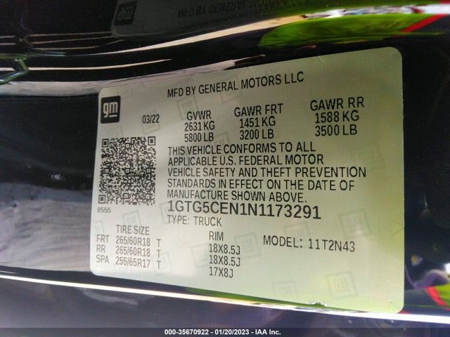 GMC Canyon 2wd Elevation 2022 1GTG5CEN1N1173291 Image 9