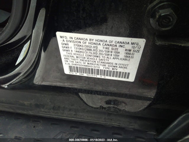 2HNYD2H48DH512210 Acura Mdx Tech/entertainment Pkg