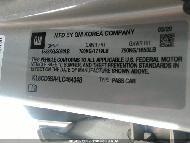 Chevrolet Spark Lt 2020 KL8CD6SA4LC464348 Image 9