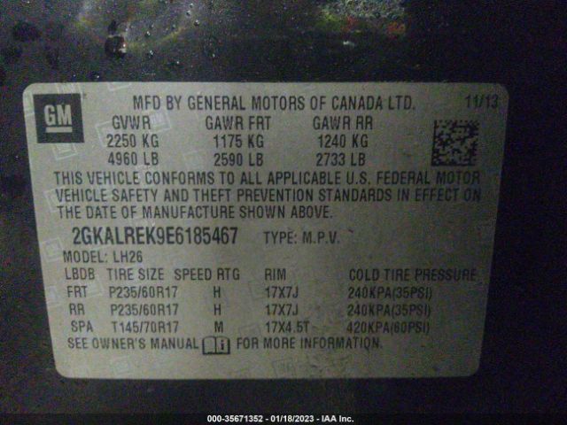 2GKALREK9E6185467 GMC Terrain Sle