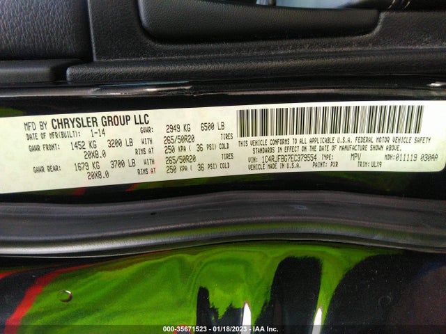 Aukcja sprzedaży 2014 Jeep Grand Cherokee Limited, vin: 1C4RJFBG7EC379554, numer aukcji: 35671523