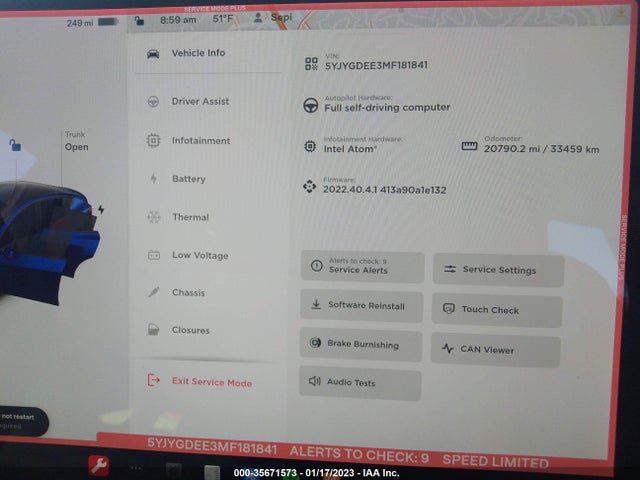 2021 Tesla Model Y, VIN: 5YJYGDEE3MF181841