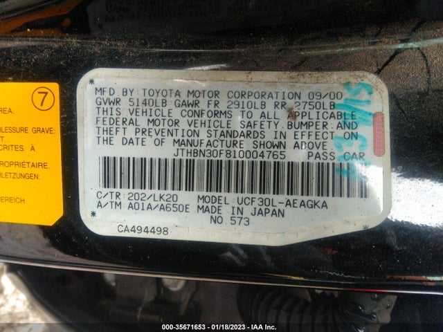Lexus LS 430 2001 JTHBN30F810004765 Image 10