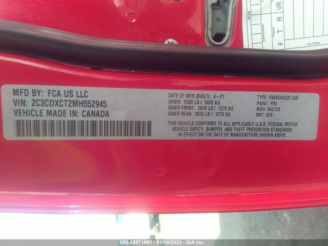Dodge CHARGER R/T 2021 2C3CDXCT2MH552945 Image 11