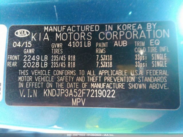 KNDJP3A52F7219022 KIA SOUL +