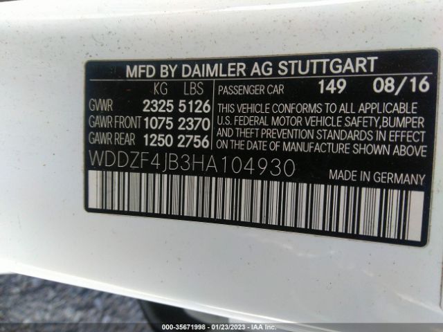 WDDZF4JB3HA104930 Mercedes-Benz E-class E 300
