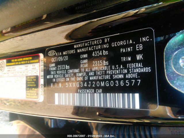 5XXG34J20MG036577 KIA K5 EX