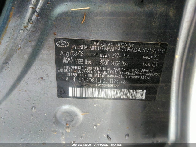 Hyundai ELANTRA SEL 2018 5NPD84LF3JH394146 Image 9