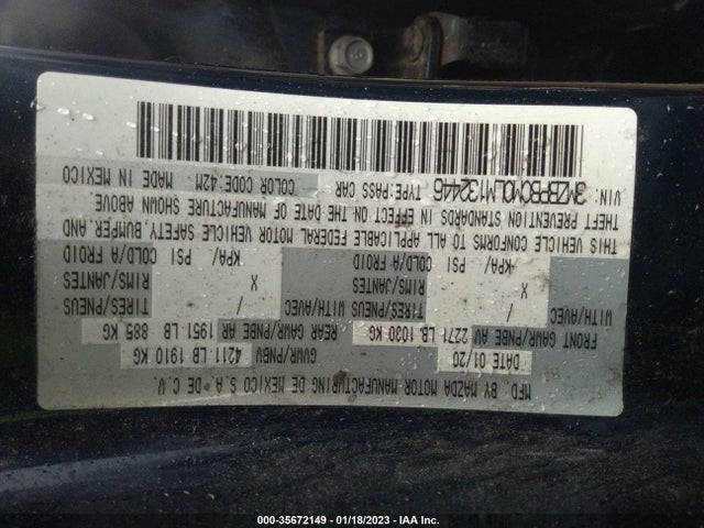 2020 Mazda 3, VIN: 3MZBPBCM0LM132446