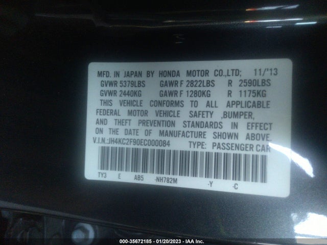 2014 Acura RLX, VIN: JH4KC2F90EC000084