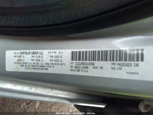 Dodge AVENGER SE 2012 1C3CDZAB6CN102260 Image 10
