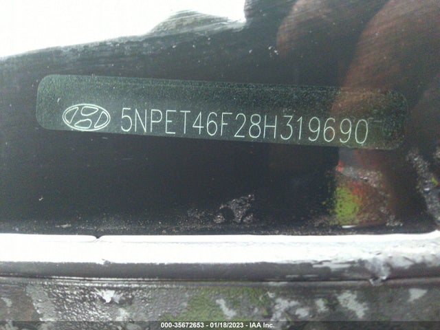 2008 HYUNDAI SONATA GLS VIN: 5NPET46F28H319690