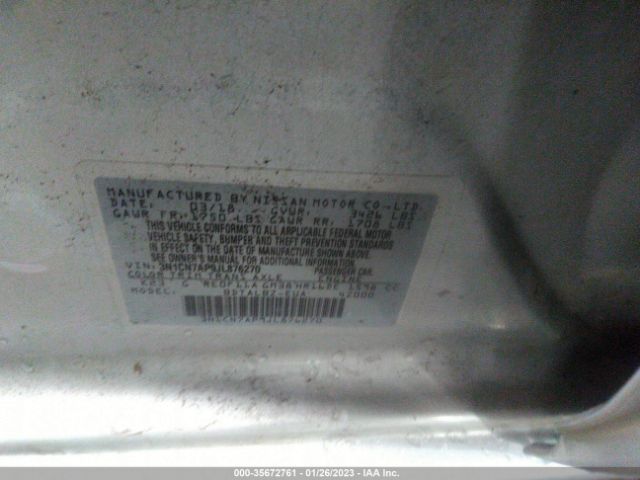 3N1CN7AP9JL876270 Nissan Versa Sedan Sv