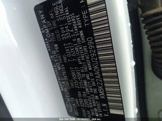 2019 Hyundai Kona, VIN: KM8K22AA0KU292990