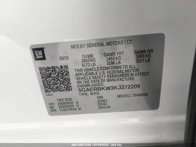 2019 Buick Enclave, VIN: 5GAERBKW3KJ272209