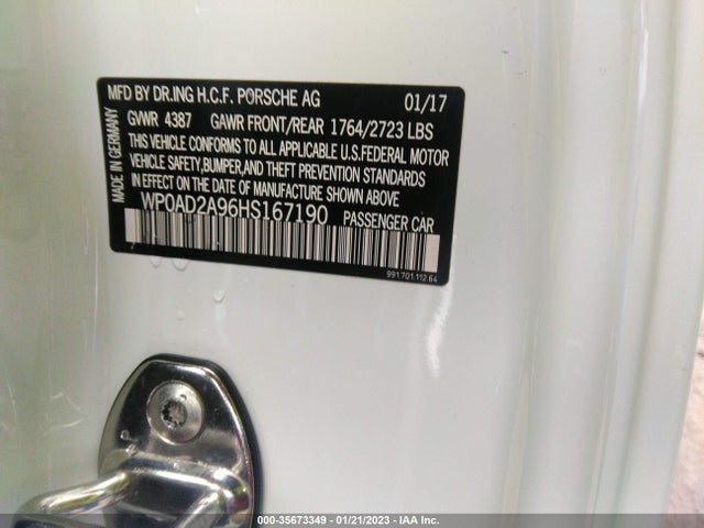 2017 Porsche 911, VIN: WP0AD2A96HS167190