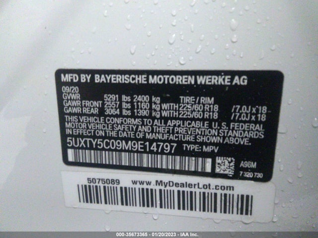 BMW X3 Xdrive30i 2021 аукцион фото