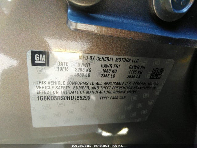 2017 CADILLAC CT6 1G6KD5RS0HU156299 Photo 8