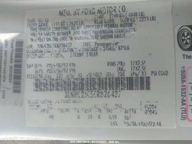 Lincoln MKZ 2012 3LNHL2JC5CR826437 Image 10