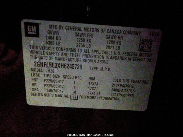Chevrolet EQUINOX LT 2017 2GNFLFE3XH6245728 Image 10