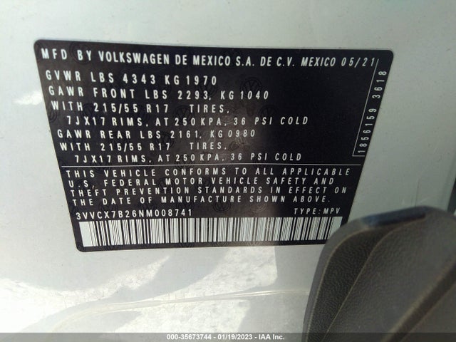 2022 Volkswagen Taos, VIN: 3VVCX7B26NM008741