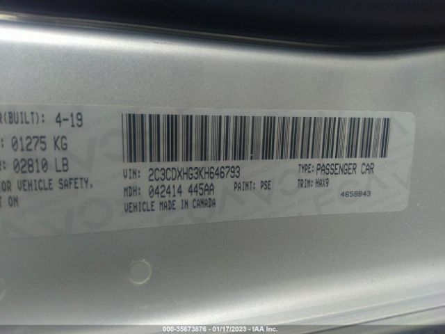 2C3CDXHG3KH646793 Dodge CHARGER GT