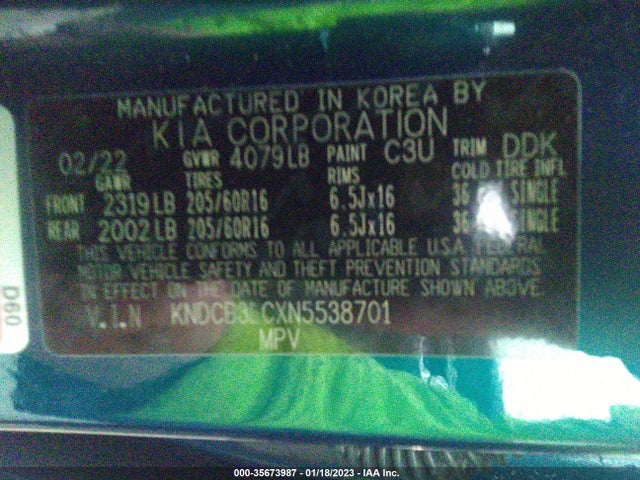 2022 Kia Niro, VIN: KNDCB3LCXN5538701