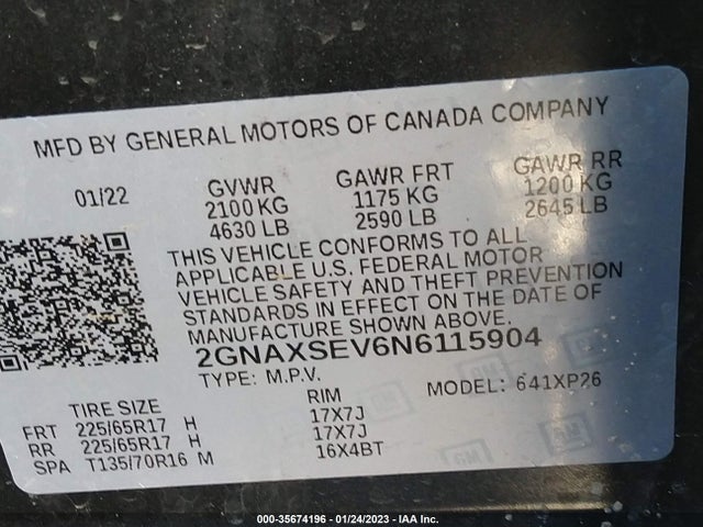 Chevrolet EQUINOX LS 2022 2GNAXSEV6N6115904 Image 9