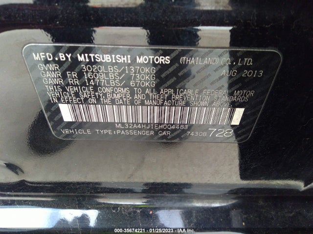 ML32A4HJ1EH004483 Mitsubishi MIRAGE ES