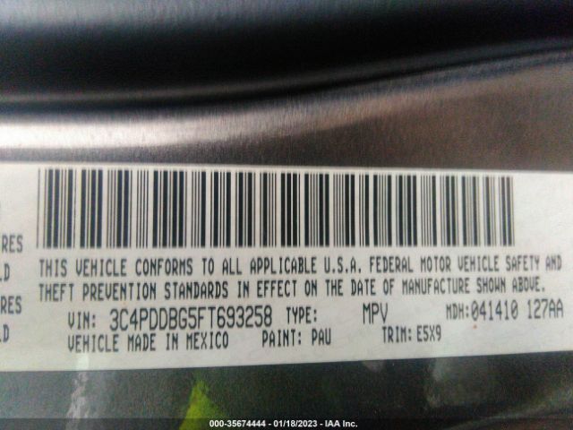 3C4PDDBG5FT693258 Dodge Journey Sxt
