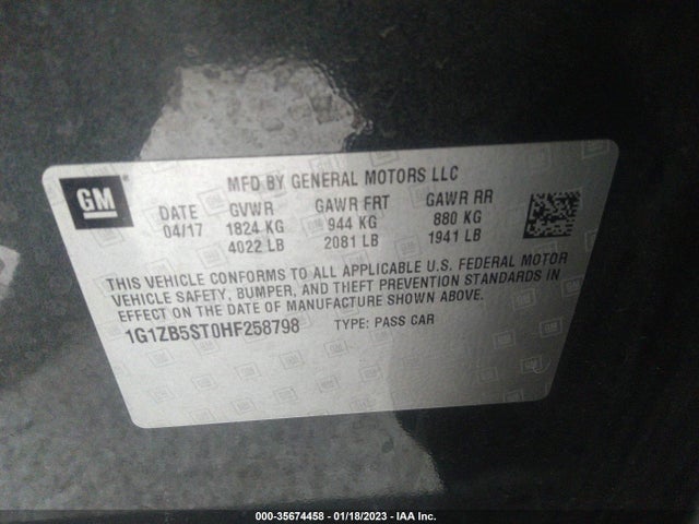 Chevrolet MALIBU LS 2017 1G1ZB5ST0HF258798 Image 10
