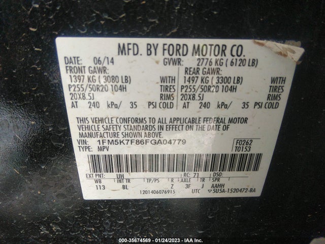 Ford Explorer Limited 2015 1FM5K7F86FGA04779 Image 9