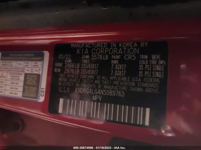 KNDRG4LG4N5089763 KIA Sorento Hybrid S