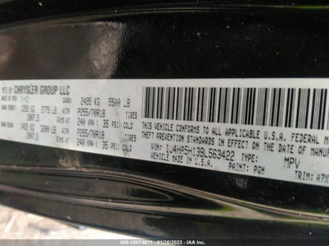 1J4HA5H13BL563422 Jeep Wrangler Unlimited Sahara